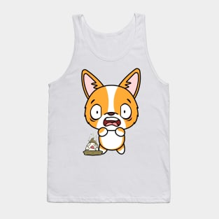 Funny corgi steps on a dirty diaper Tank Top